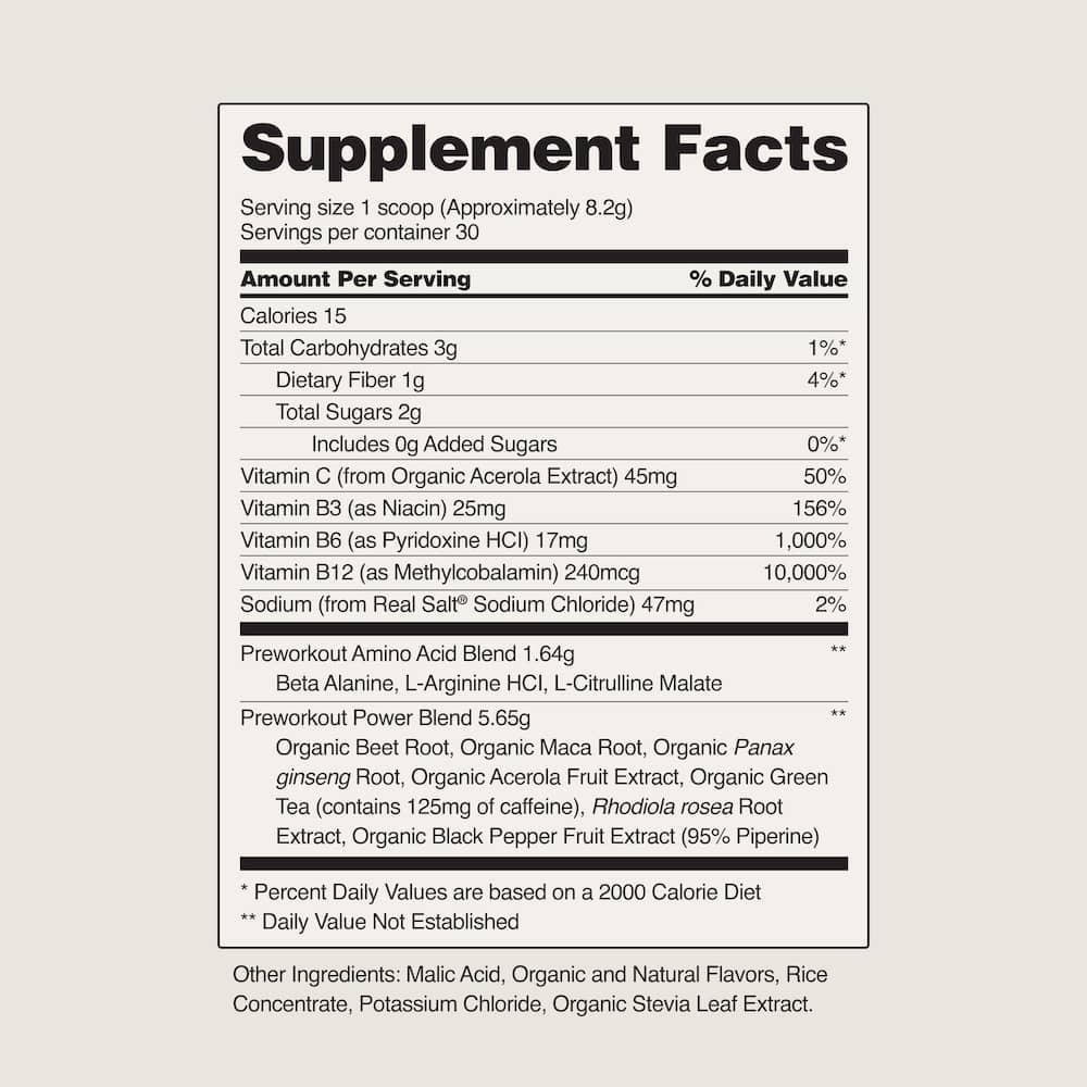 Betteraves biologiques à l'oxyde nitrique pré-entraînement Facts Image