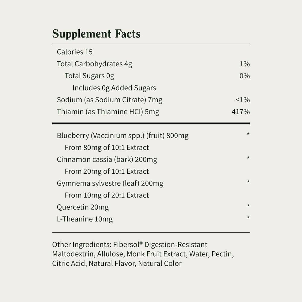 Blood Sugar Gummies (Green Apple Flavor) Facts Image