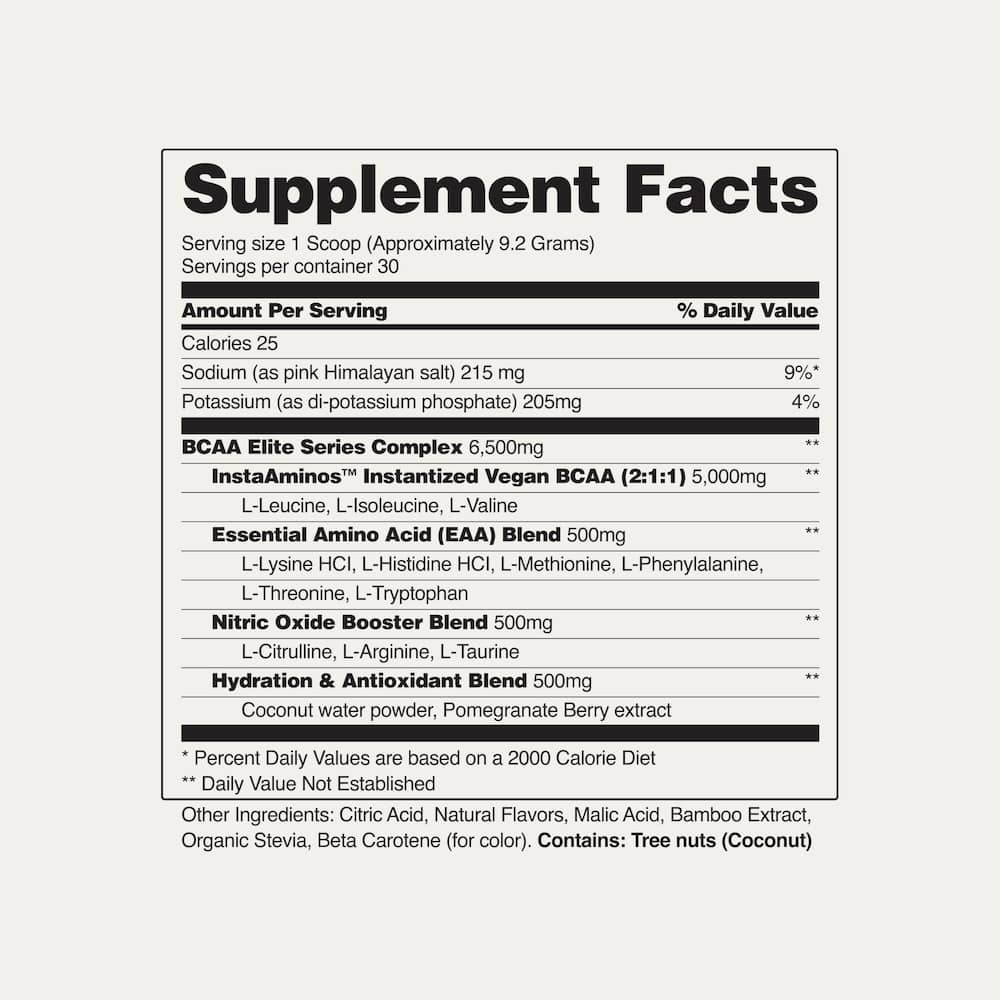 Poudre de BCAA (saveur grenade et pastèque) Facts Image