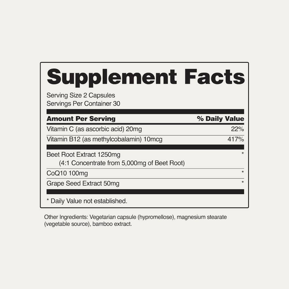 Heart Beets Capsules Supplement Facts