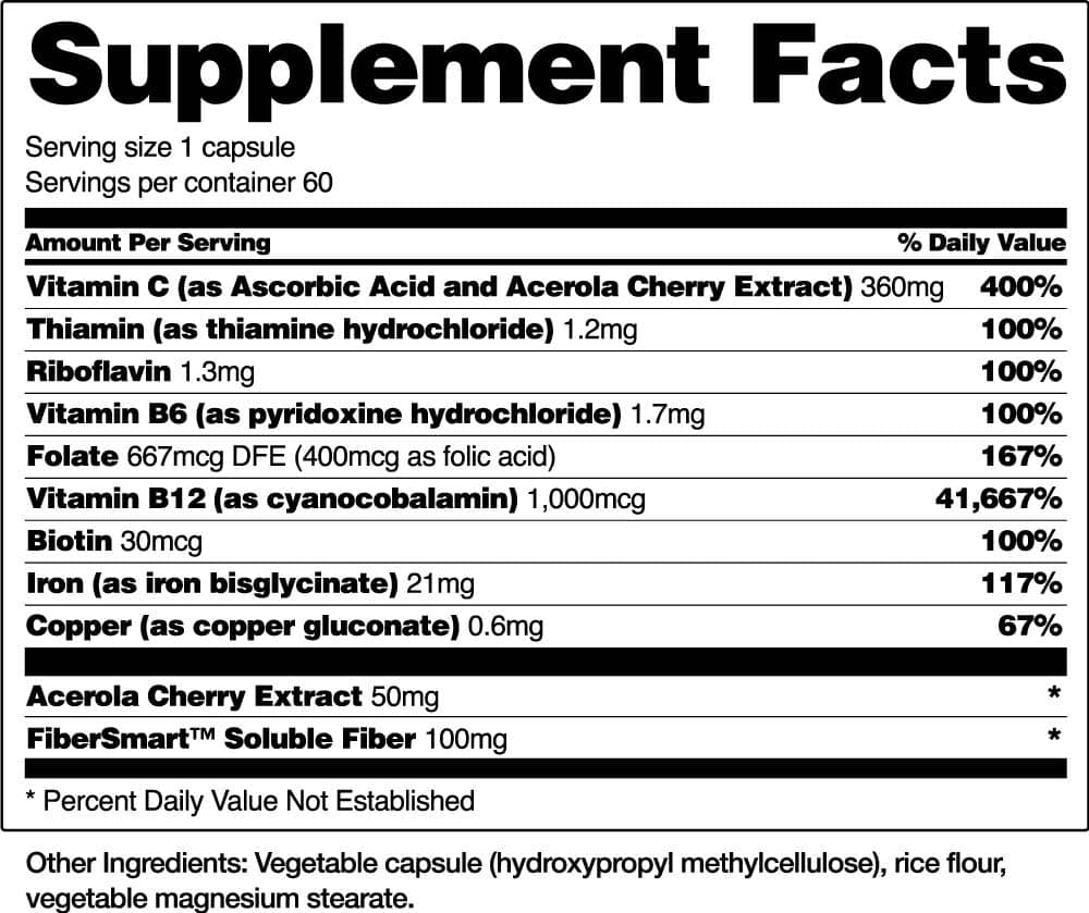 Constructeur de fer avec des vitamines B et C qui renforcent l'absorption Facts Image